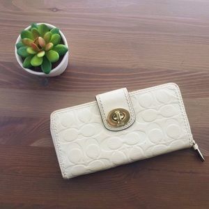 Leather Coach full length wallet